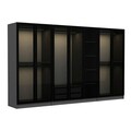 Dulap pentru haine, Minerva, Kale, 315x190x52 cm, PAL, Antracit / Negru