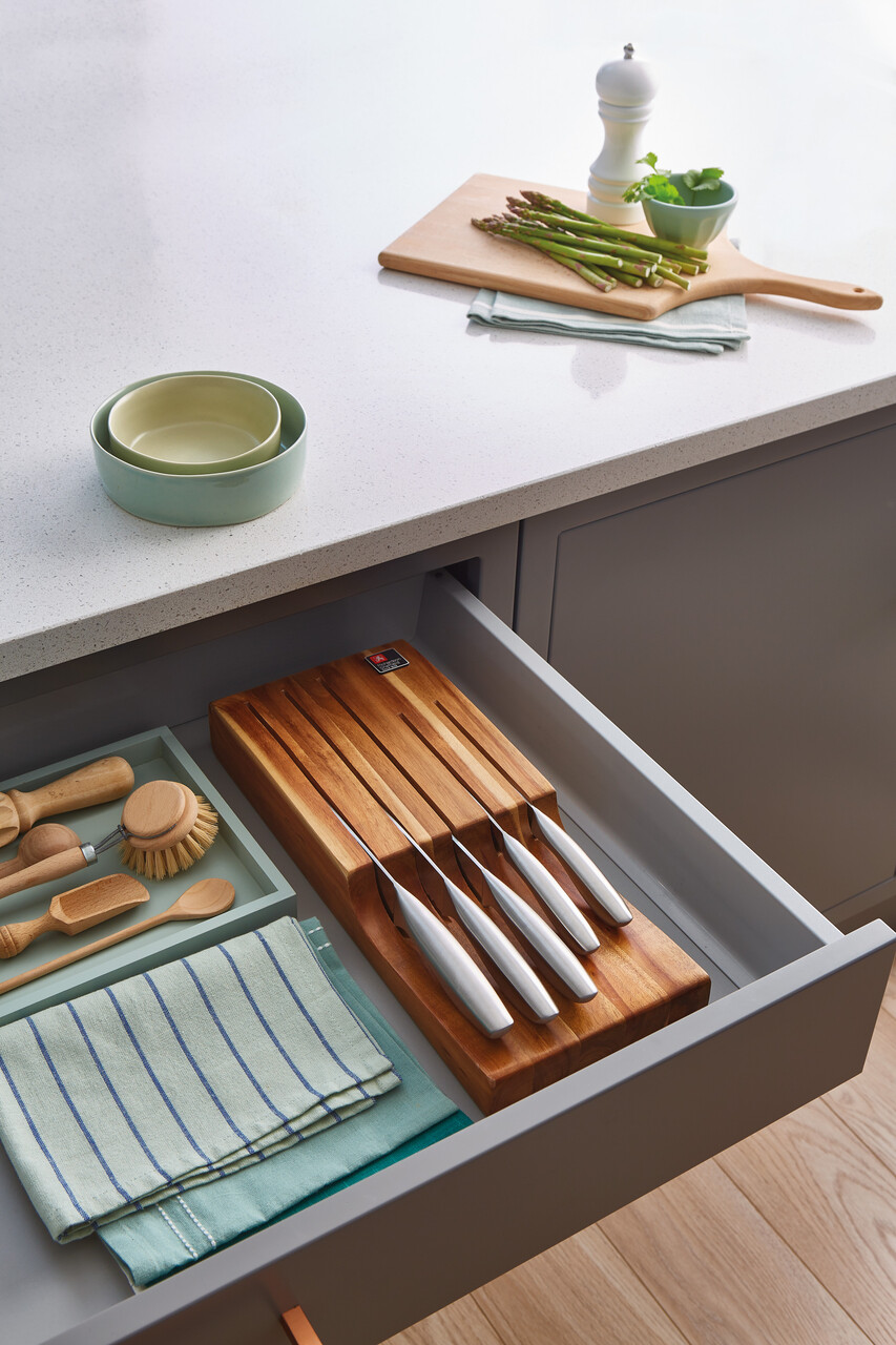 Set 5 cutite si suport in sertar Forme, Richardson Sheffield, 39x17 cm, inox 13/0, argintiu/natur — imaginea 2