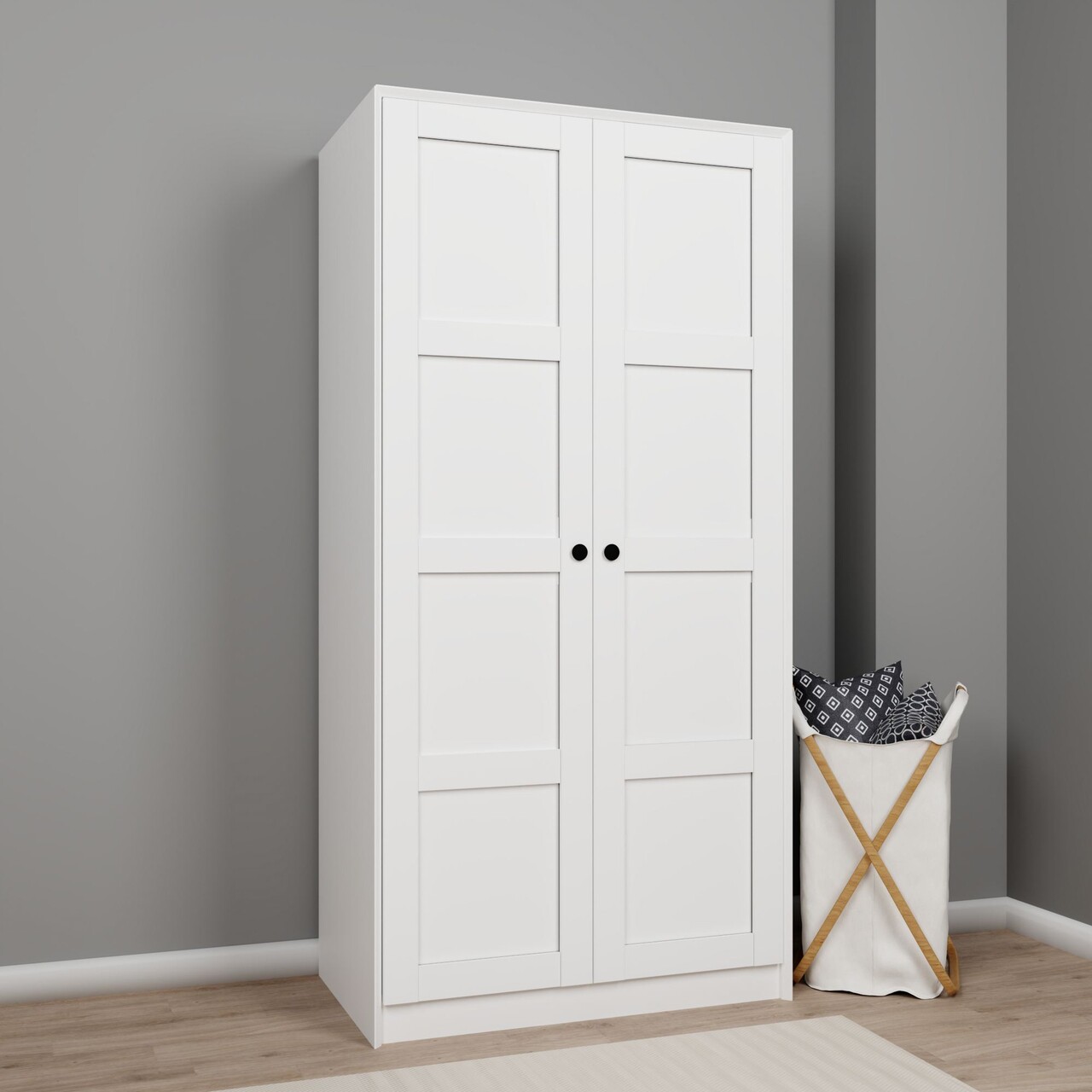 Dulap pentru haine, Miwood, Lucas 1600-81, Alb - 1 | YEO