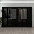 Dulap pentru haine, Minerva, Kale, 270x210x52 cm, PAL, Antracit / Negru