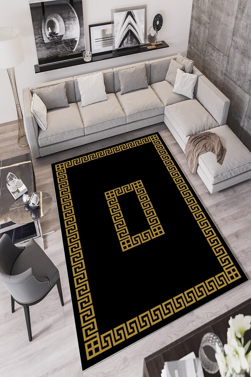 Covor, W871, 140x220 cm, Poliester, Negru