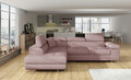 Coltar extensibil stanga 4 locuri, ELTAP, Anton, 272x203x85 cm, lemn/poliester, roz antic