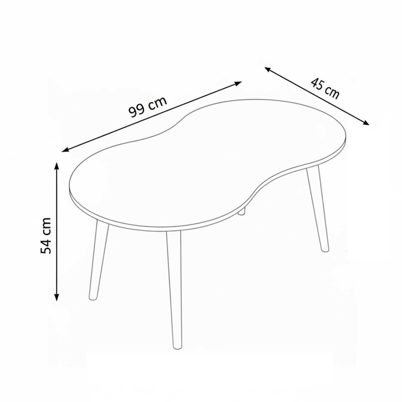 Masuta de cafea, Hanah Home, Moon, 99x45x54 cm, Maro - imagine 5