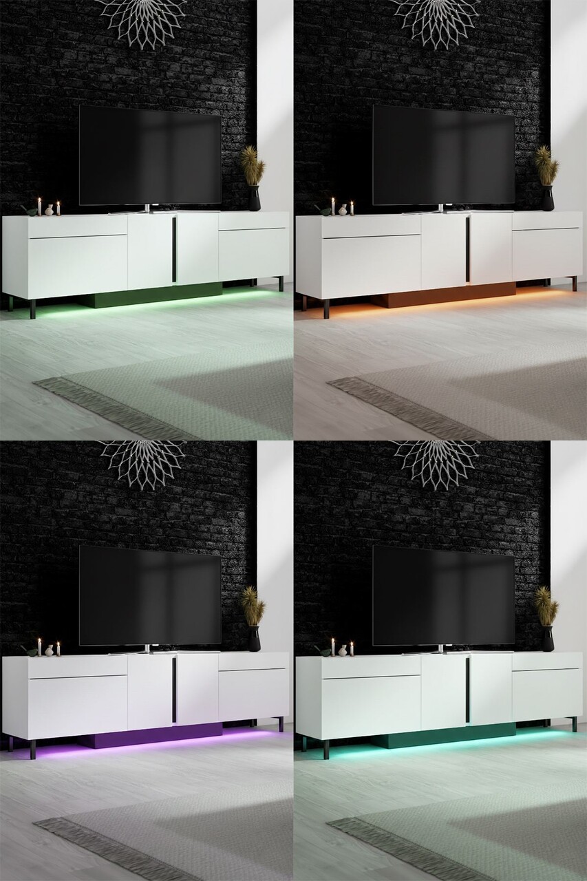 Comoda TV, Hanah Home, Paris, 180x50x32 cm, Alb - imagine 5