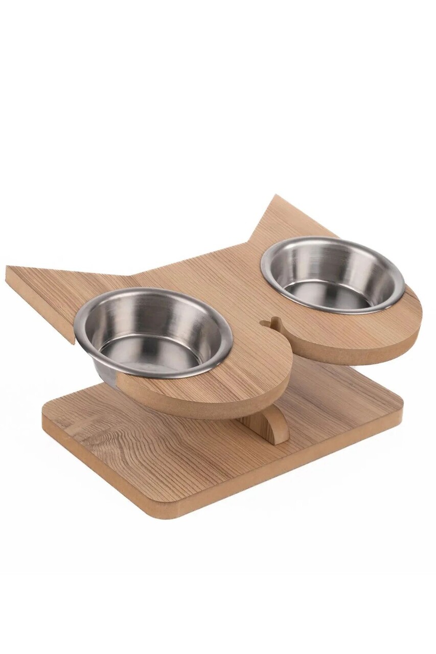 Bol pentru hrana animale de companie, Paws &amp; Whiskers, Apvm2, MDF , Multicolor - imagine 3