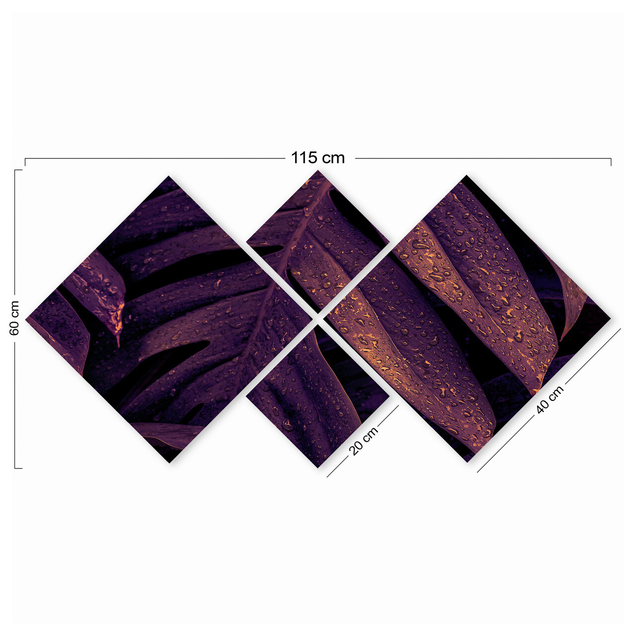 Set 4 tablouri decorative, 4MDF2310839, MDF, Imprimat UV, Multicolor