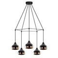 Lustra, Opviq, 892OPV1762, Metal, Negru/Cupru