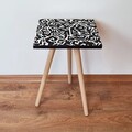 Masuta, Leona, Shp377, 35x42x35 cm, Alb/Negru