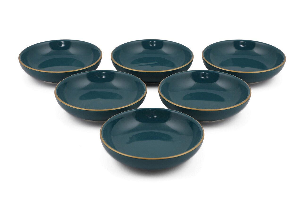 Set boluri ceramice pentru sos, Hermia, 275KRM1455, Antibacterian, Albastru petrol - imagine 3