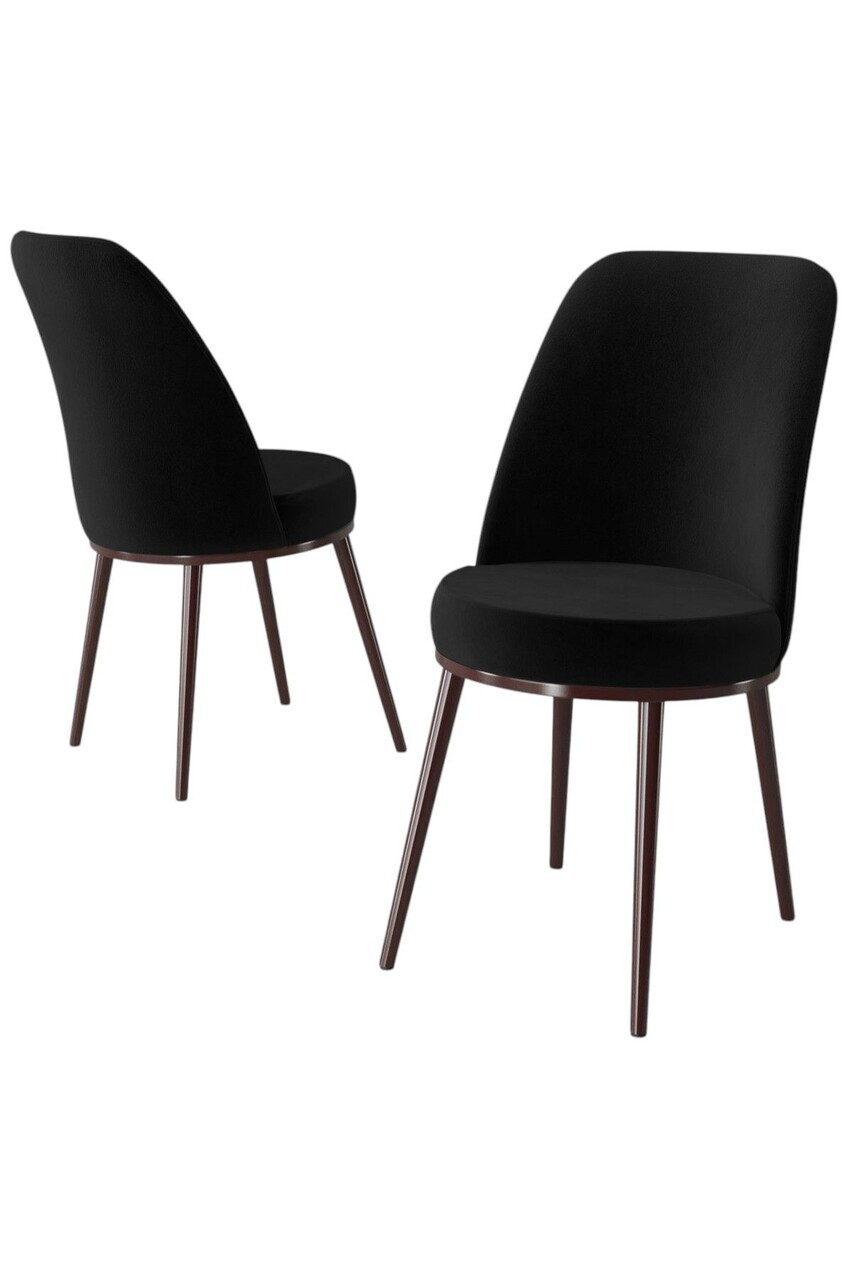 Set scaune 4 piese, Hanah Home, Jaxe, Negru/Maro — imaginea 2