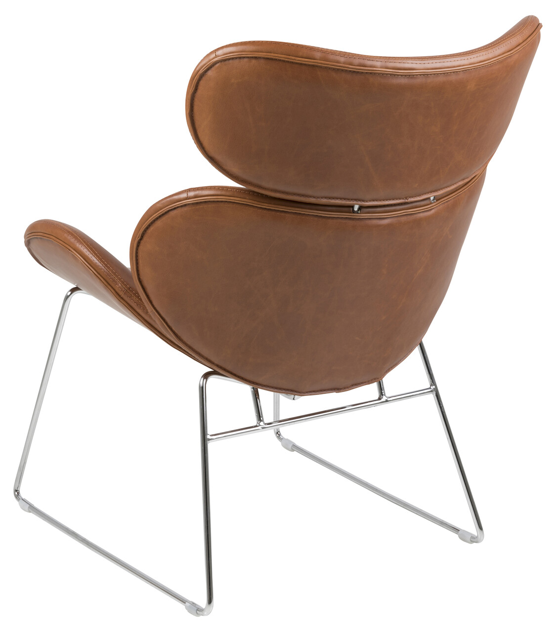 Fotoliu Cazar, Actona, 69x78.5x90.5 cm, piele ecologica/otel, brandy/crom - view 7