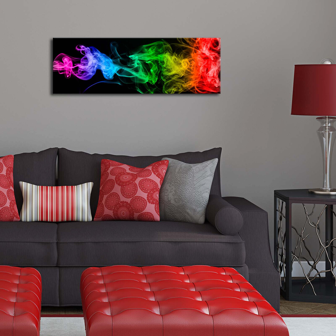 Tablou decorativ cu lumina LED, 3090DACT-67, 30 x 90 cm, Multicolor - view 4