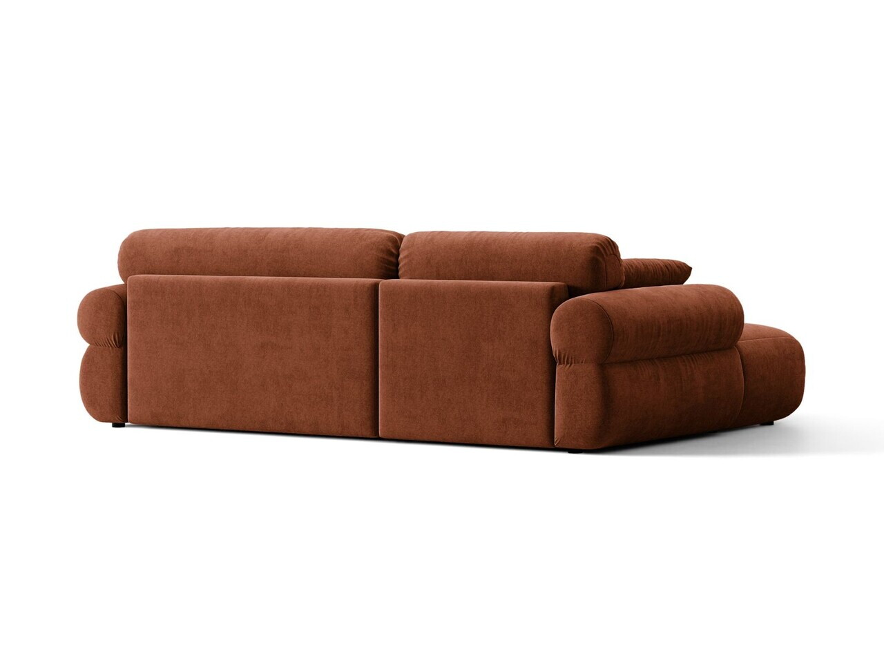 Coltar stanga 4 locuri, Ophelia, Micadoni Home, 256x164x84 cm, tesatura structurata, caramiziu — imaginea 7
