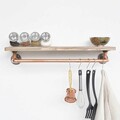 Raft de perete, Evila Originals, COP001, 60x12x14 cm, Nuc / Rose Gold