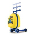 Trotineta cu valiza Berlinger, Minions Collection, 36x28x22 cm, plastic/fier/poliester, galben/albastru