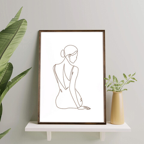 Tablou decorativ, td060, lemn, desenat manual, natural
