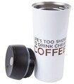 Cana termos Happy, Ambition, 400 ml, inox, alb