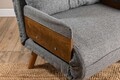 Canapea extensibilă cu 1 loc, Futon, 859FTN2337, Metal , Gri deschis