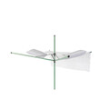 Uscator de rufe rotativ cu 4 brate + cu suport fixare pamant + husa + set carlige rufe, Brabantia, Lift-O-Matic, 50 m capacitate de uscare, otel, verde