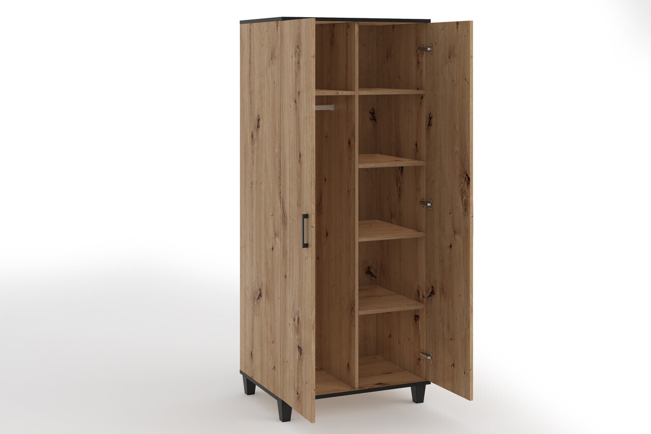 Dulap ADRK, Pola 12, 80x56x193 cm, PAL laminat, artisan — imaginea 3