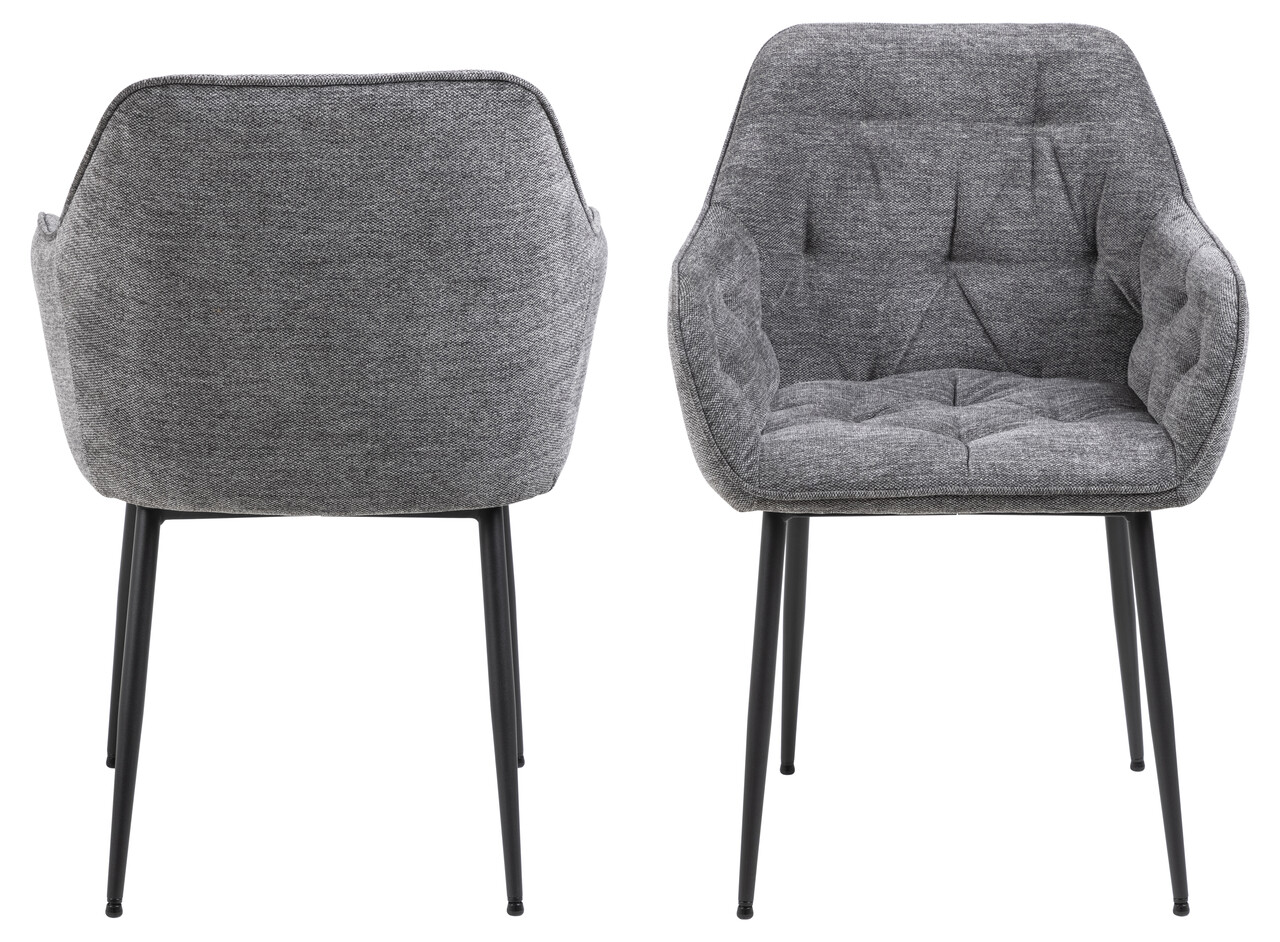 Scaun Brooke, Actona, 58x55x83 cm, tesatura Chenille/otel, antracit - view 9