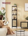 Corp biblioteca, Vasagle, Slim Rattan-Like, 40x30x174.7 cm, otel/PAL/ratan sintetic, negru mat