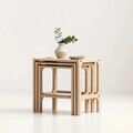 Set masute 3 piese, Hanah Home, CPT4791-50, PLACAJ CARPEN, Natural