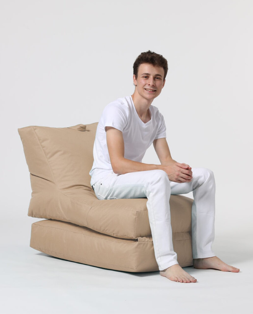 Fotoliu Extensibil, Siesta, Ferndale Bean Bag, 55 - 180 Cm, Poliester Impermeabil, Bej Nurca