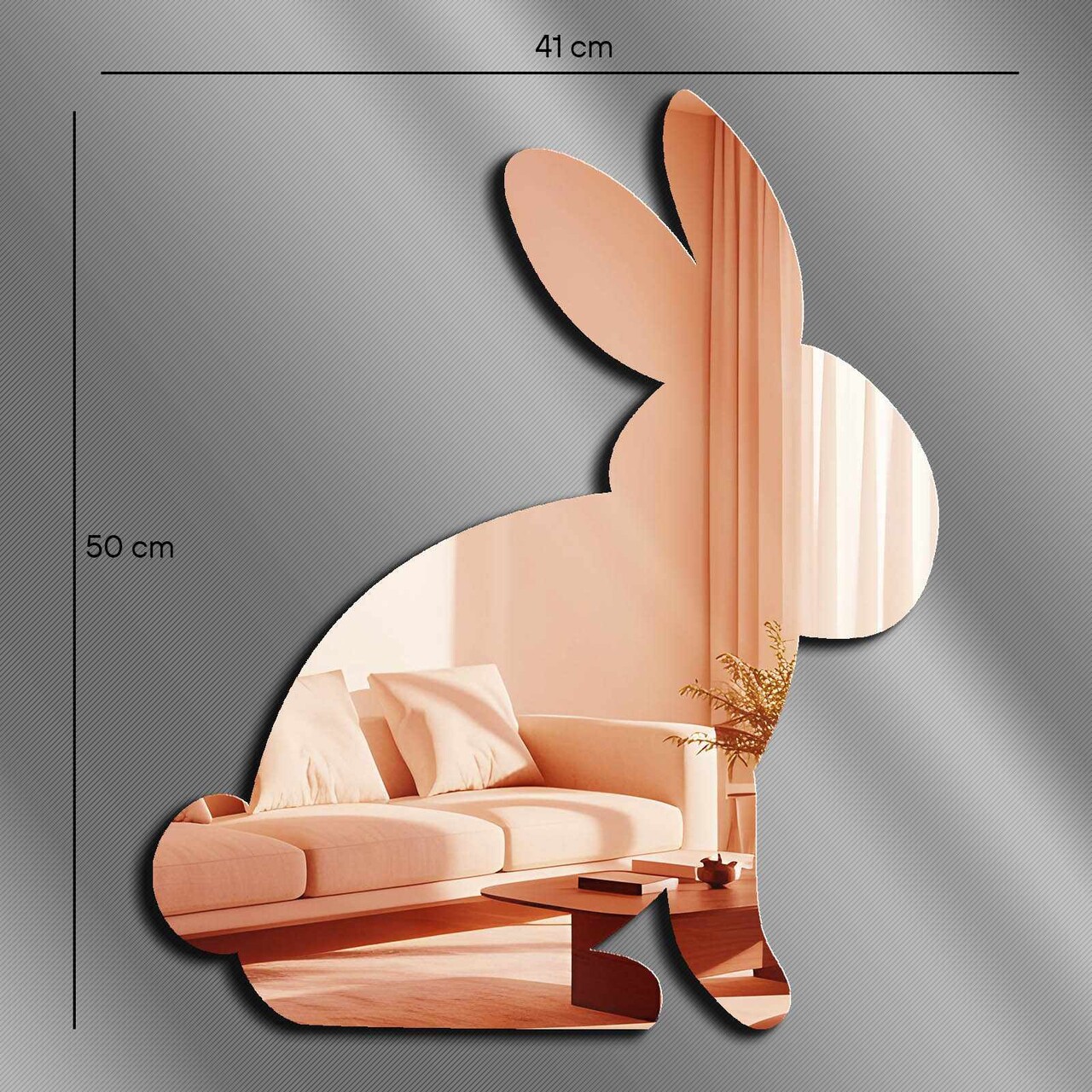 Oglinda decorativa, EAS001ROSEGOLD, Partea de jos: 100% EVA (Grosime: 10 mm), Auriu roz - view 4