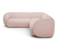 Coltar simetric 5 locuri, Kate, Micadoni, 252x252x76 cm, tesatura boucle, roz pudra