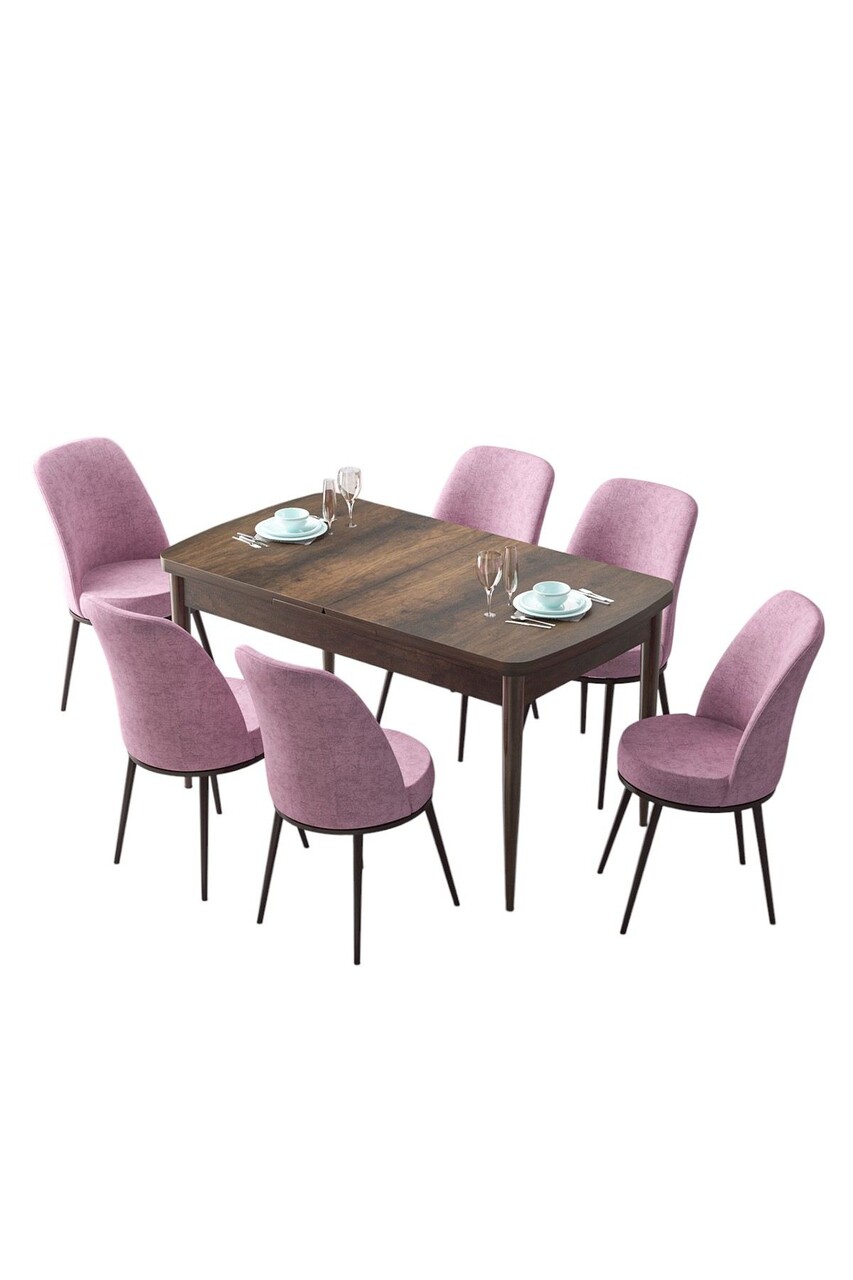 Set masa extensibila si scaune, Hanah Home, Zen, Baroc / Roz - view 2