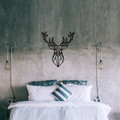 Decoratiune de perete, Deer Metal Decor 2, metal, 60 x 65 cm, negru