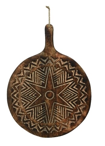 Tocator Star, Decoris, 50 x 38 x 2 cm, lemn de mango, natur