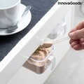 Set 2 recipiente de bucatarie cu adeziv detasabil + lingurite, Handstore InnovaGoods, 420 ml