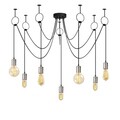 Lustra, Opviq, 892OPV1748, Fier, Negru/Nichel