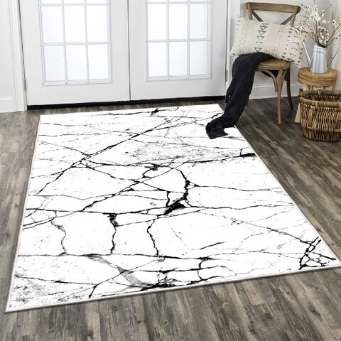 Covor, Eexfab816-Klm, 120x180 cm, Alb/Negru