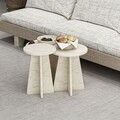 Set masute 3 piese, Hanah Home, Mantar, Travertin