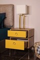 Noptiera, Mod Design, CARTER, 50x59x40 cm, Stejar / Galben
