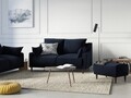 Canapea, Freesia, Mazzini Sofas, 2 locuri, 150x94x90 cm, catifea, albastru inchis