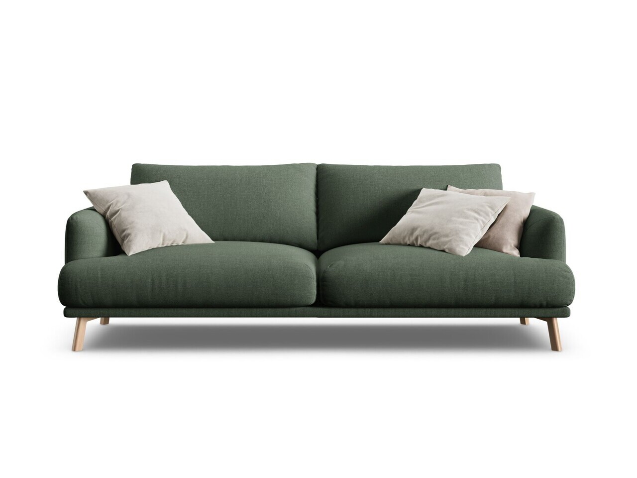 Canapea 3 locuri, Naomi, Micadoni Home, 200x95x75 cm, tesatura structurata, verde muschi