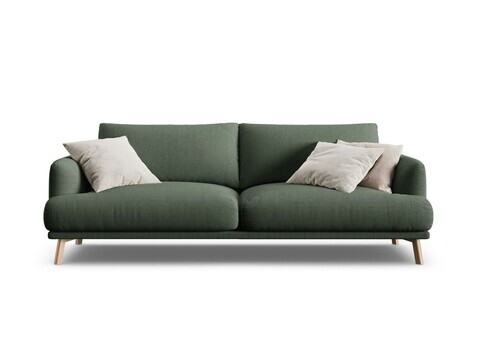 Canapea 3 locuri, Naomi, Micadoni Home, 200x95x75 cm, tesatura structurata, verde muschi