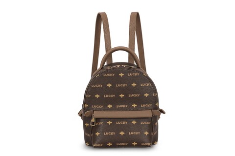 Rucsac, lucky bees, 338 brown, piele ecologica, maro