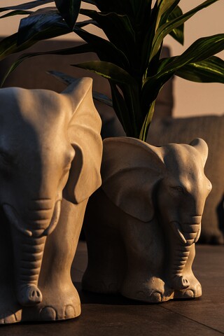 Ghiveci pentru exterior Elephant, Bizzotto, 39 x 30 x 35 cm, fibra de lut