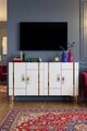 Consola, Hanah Home, Ilay 120, 120x75x32 cm, Alb/Auriu