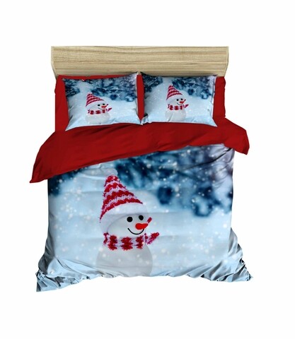 Poza Lenjerie de pat dubla Xmas-423, Pearl Home, 3 piese, amestec bumbac, multicolor