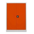 Dulap de depozitare cu incuietoare, Shelvoria, Js1002Tu, 92x130x40 cm, Otel, Gri / Portocaliu