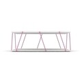 Masuta de cafea Rafevi Tars, 90 x 60 x 30.5 cm, PAL/metal, alb/roz