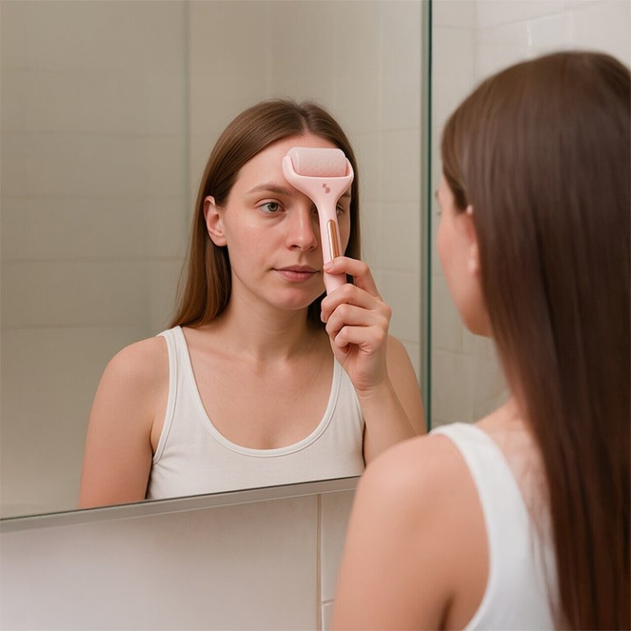 Aparat pentru masaj facial cu gheata Ice Roller, Beper, roz - view 3