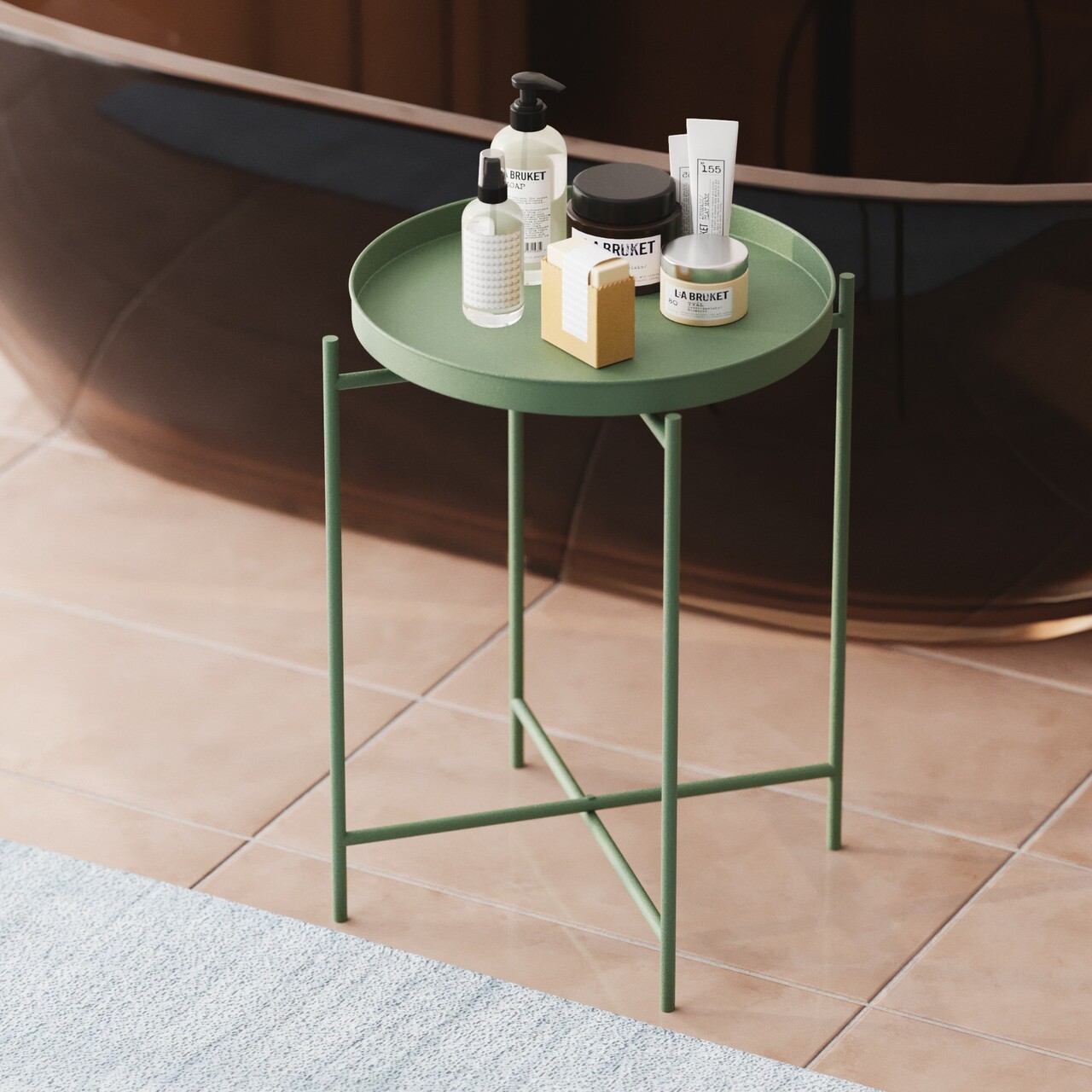 Masuta de cafea, Cerritos, Shb-007-D, 46x56x46 cm, Metal, Verde - 1 | YEO