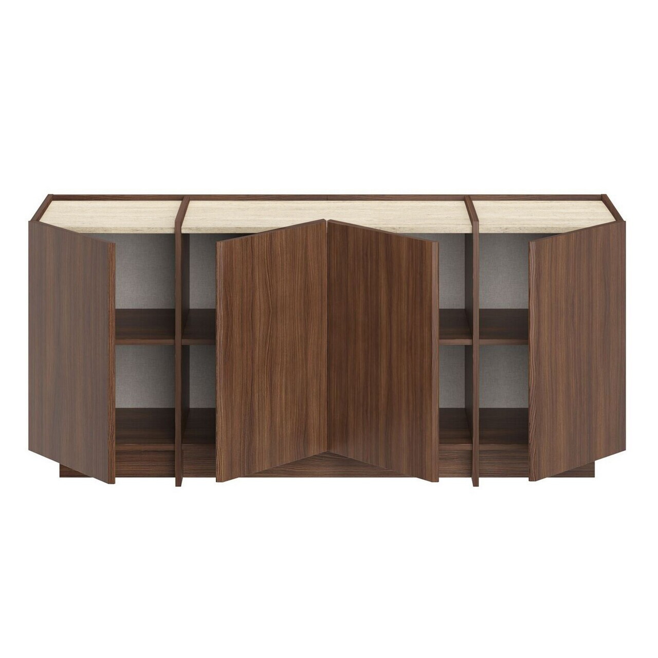 Consola, Nordure, Dorma, 180x80x45 cm, Travertin / Nuc Milano — imaginea 7